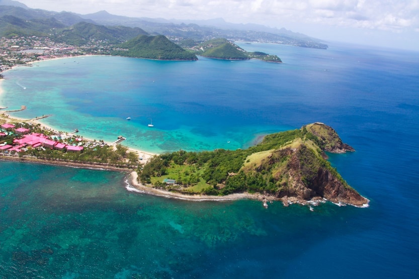 Aerial of Pigeon Island - reduced size