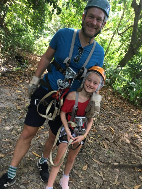 Ed and Izzy ziplining